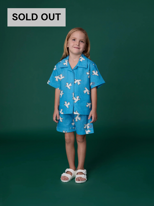 BIRDS ALL OVER LINEN BLEND CO-ORD SET