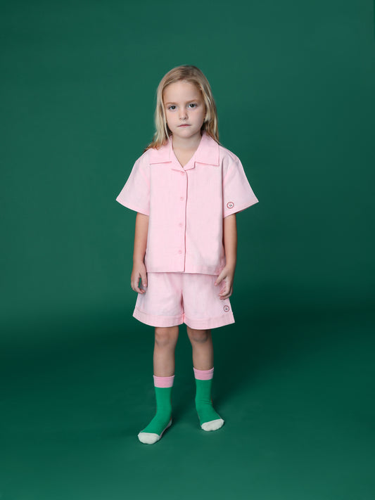 COTTON CANDY PINK LINEN BLEND CO-ORD SET
