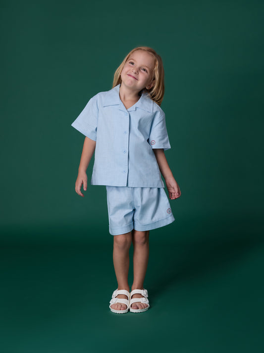 POWDER BLUE LINEN BLEND CO-ORD SET