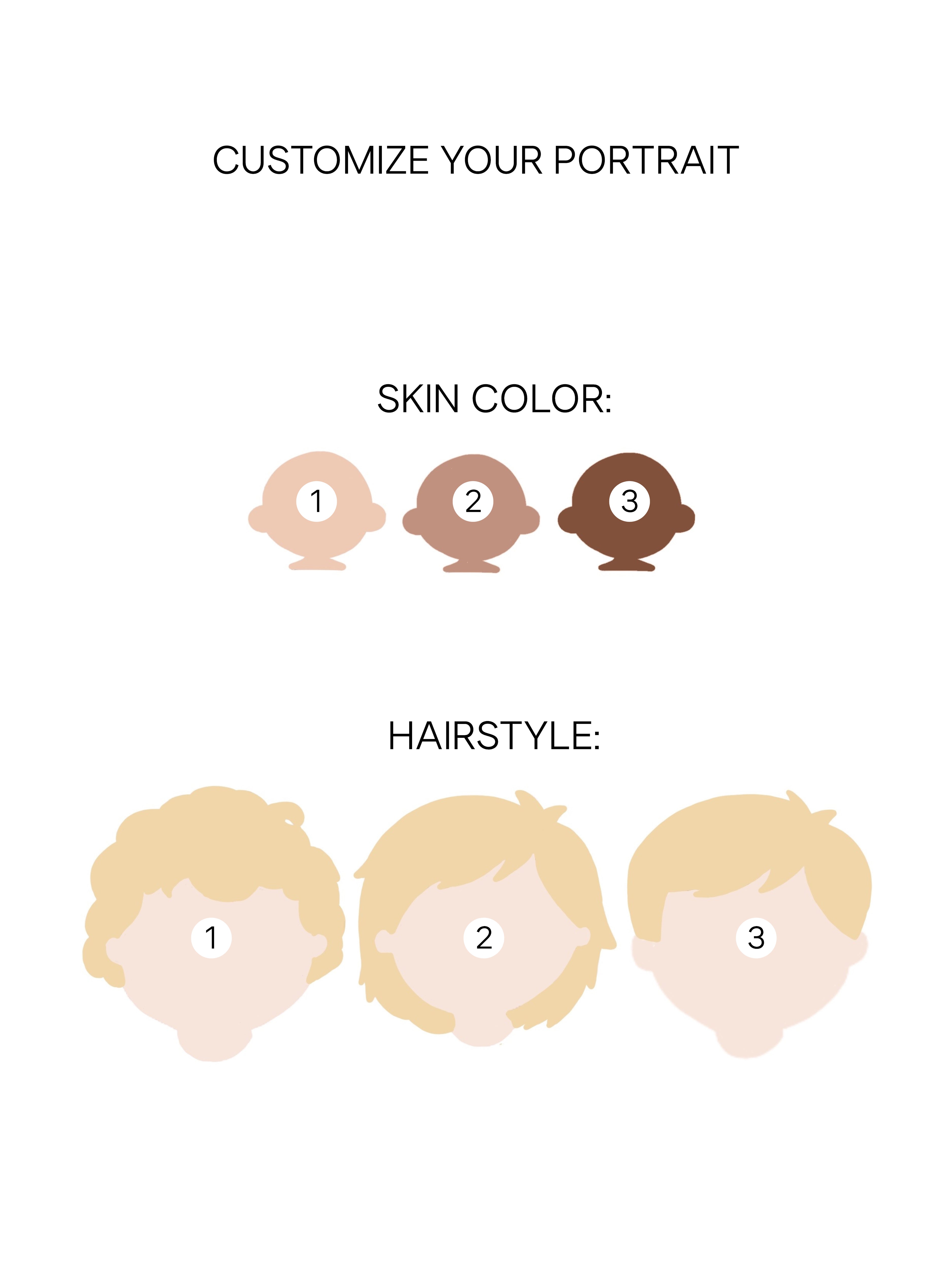 Personalized Portrait Boy - Blonde Hair (Green)