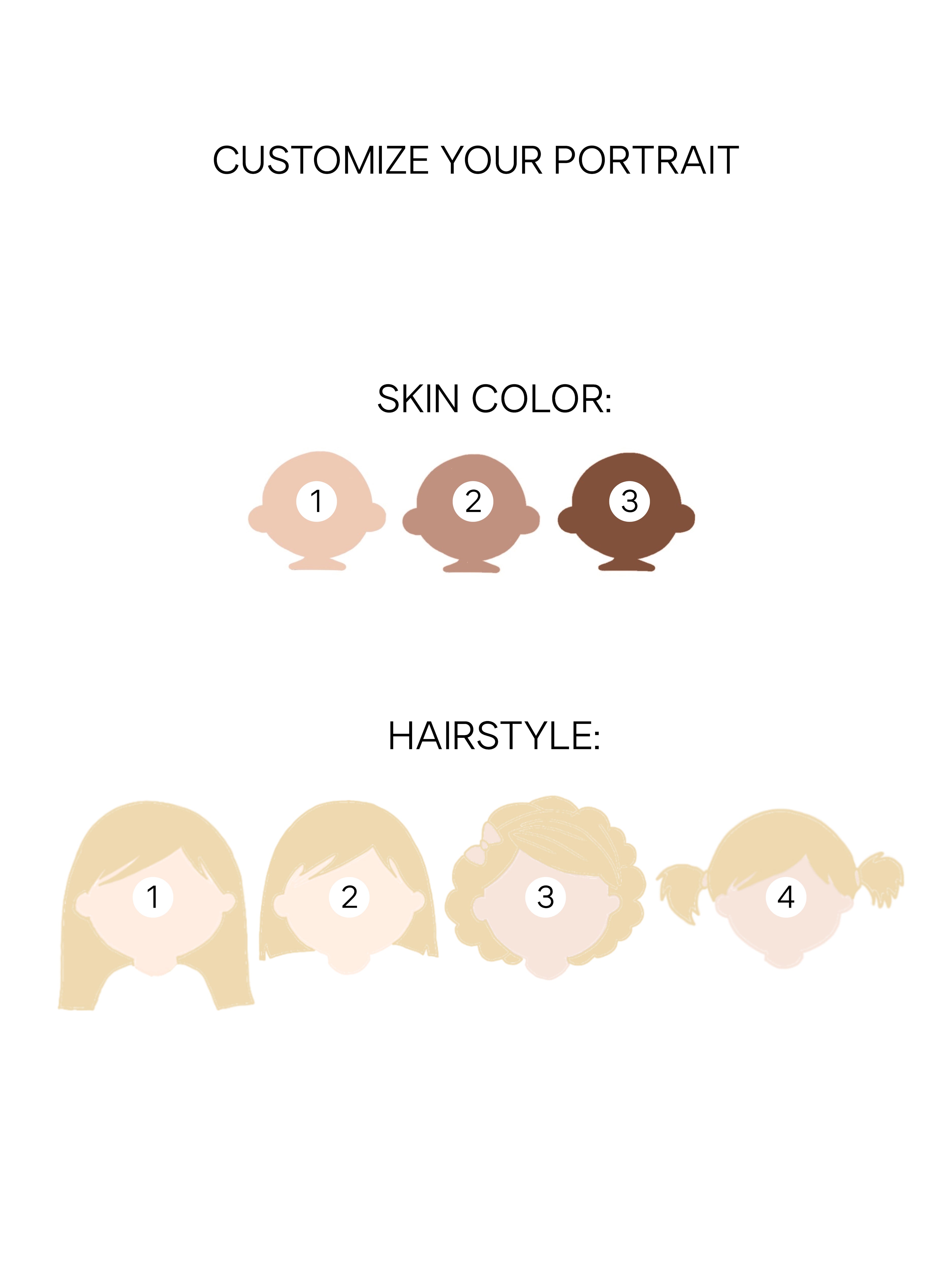 Personalized Portrait Girl - Blonde Hair (Purple)