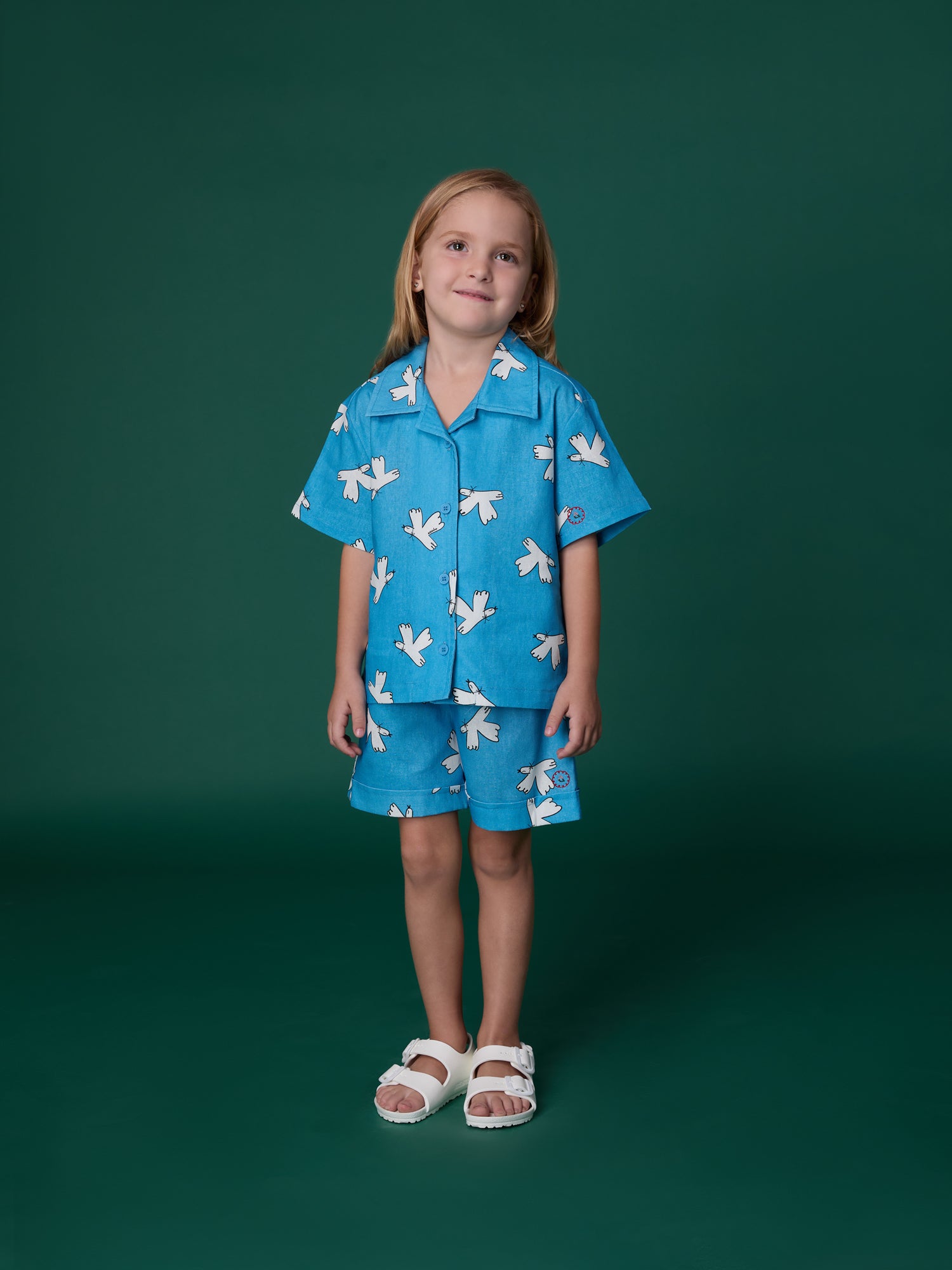 BIRDS ALL OVER LINEN BLEND CO-ORD SET