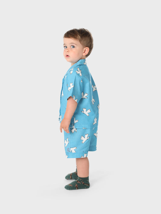 BIRDS ALL OVER LINEN BLEND CO-ORD SET